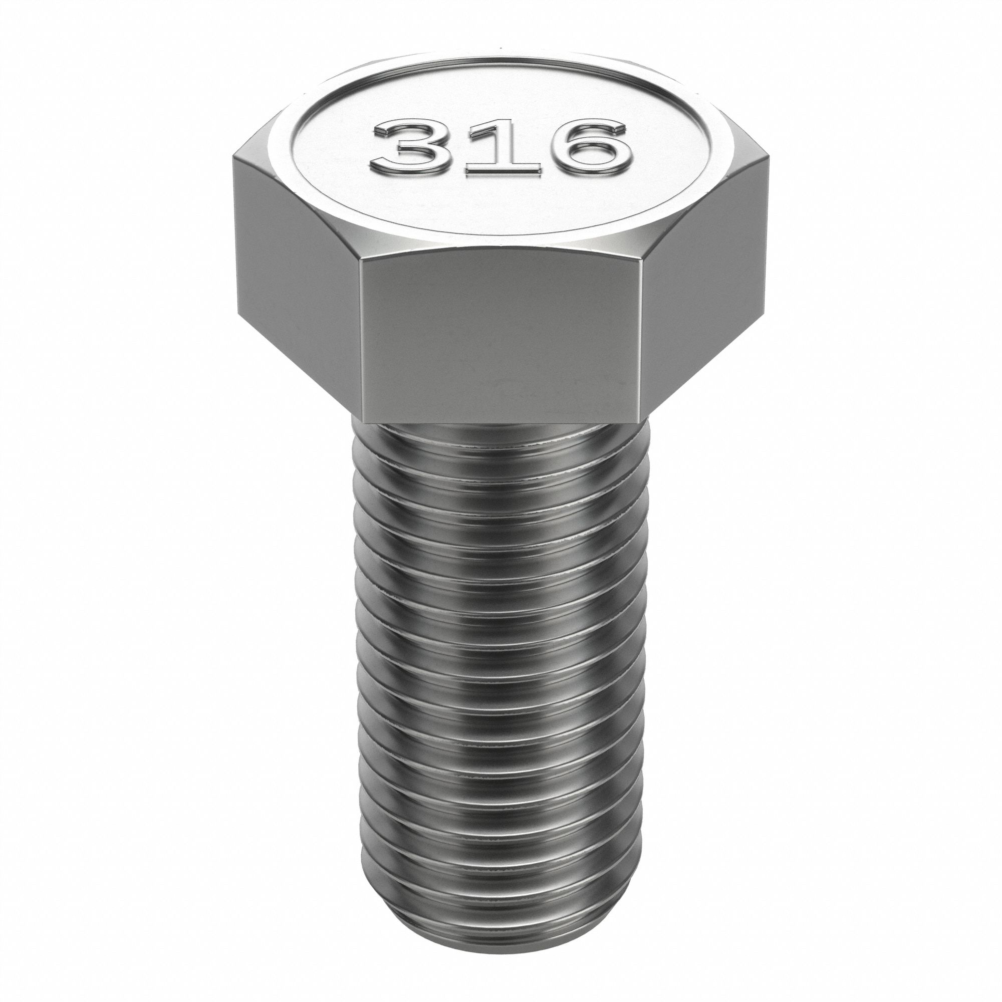 Hex Head Cap Screw: Stainless Steel, A4, NL-19, 1"-8, Coarse, 2 1/2 in lg, Globally Sourced, Inch