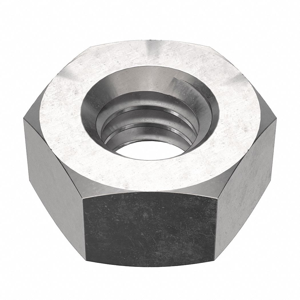 Hex Nut: Heavy Hex, 1/4"-20 Thread, 1/2 in Hex Wd, 15/64 in Hex Ht, Stainless Steel, 18-8, 50 PK