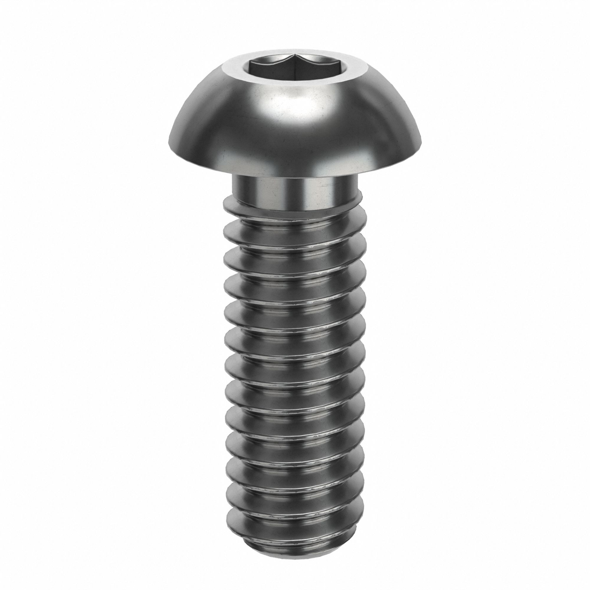 Socket Head Cap Screw: 1/4"-20 Thread Size, 3/4 in Lg, Button, NL-19, Stainless Steel, 18-8, 100 PK