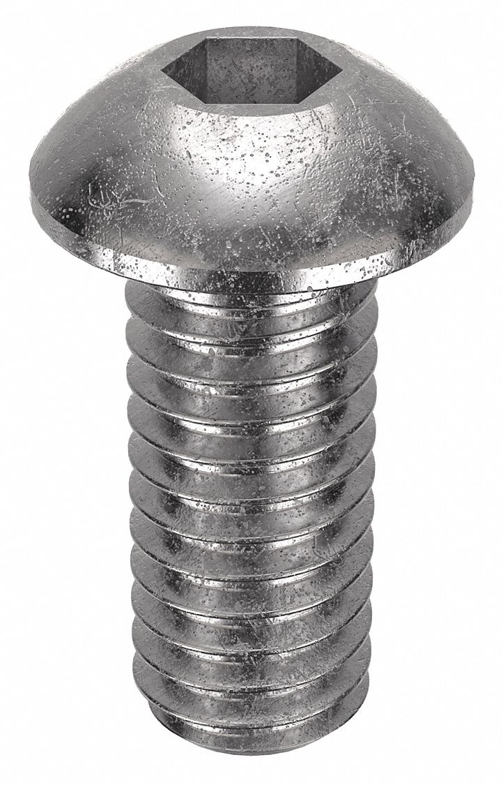 Socket Head Cap Screw: 5/16"-18 Thread Size, 3/4 in Lg, Button, NL-19, Stainless Steel, 18-8, 25 PK