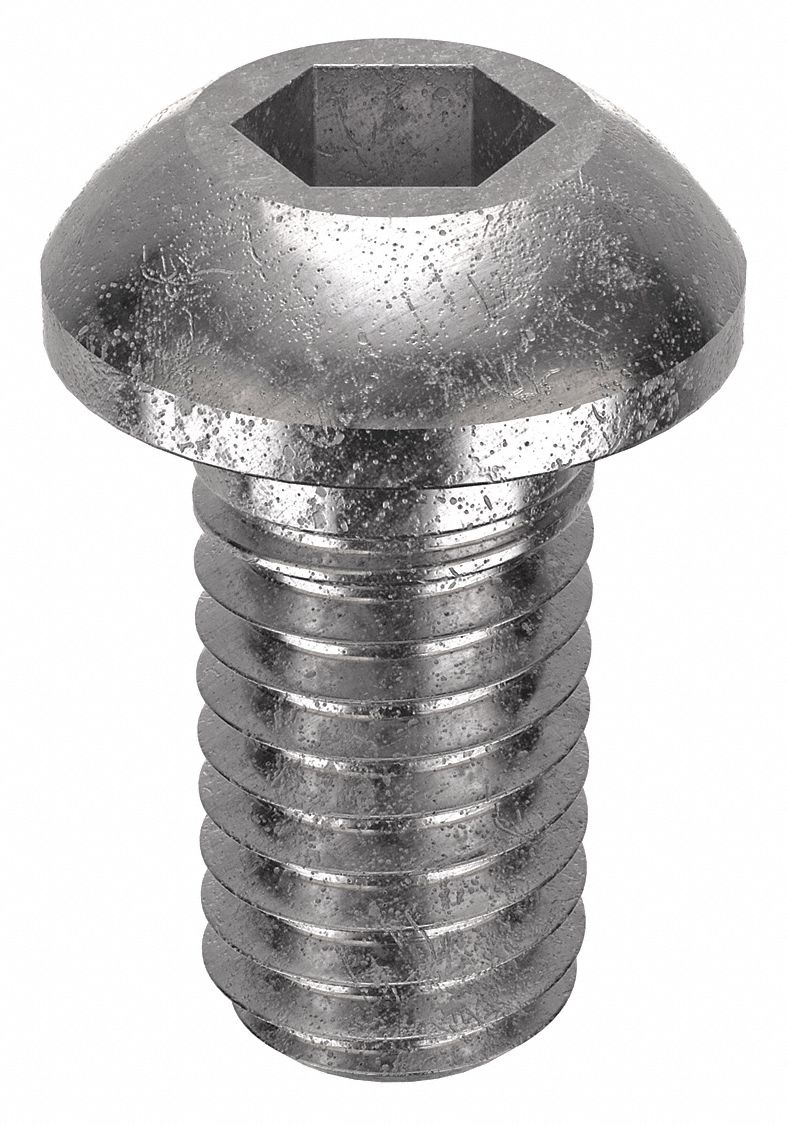 Socket Head Cap Screw: M6x1.00 Thread Size, 12 mm Lg, Button, NL-19, Stainless Steel, 18-8, 50 PK