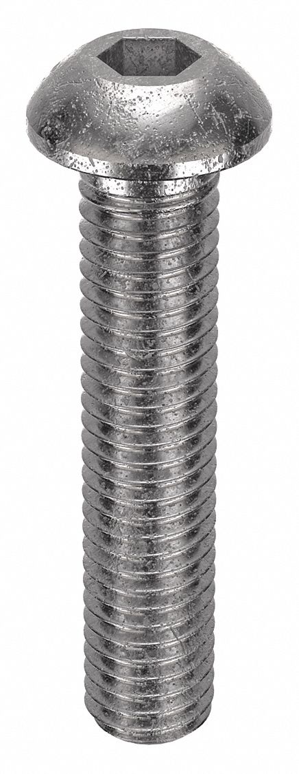 Socket Head Cap Screw: M8x1.25 Thread Size, 40 mm Lg, Button, NL-19, Stainless Steel, 18-8, 10 PK
