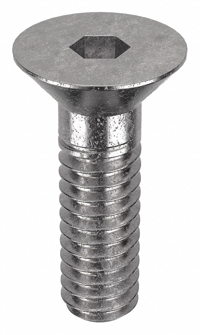 Socket Flat Head Screw: 1/4"-20 Thread Size, 3/4 in Lg, Flat, NL-19, Stainless Steel, 18-8, 100 PK