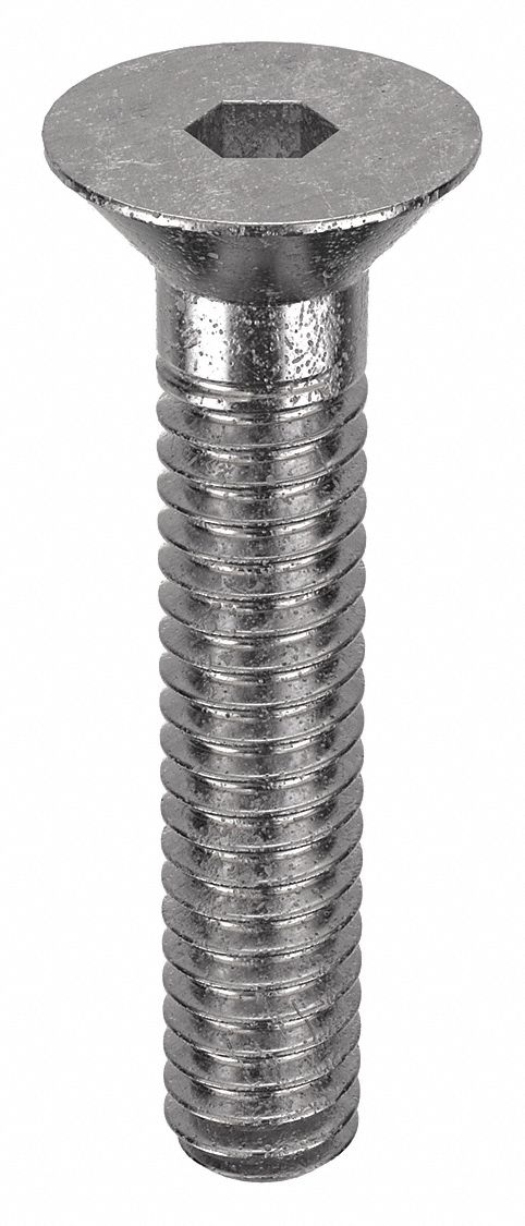 Socket Flat Head Screw: 1/4"-20 Thread Size, 1 1/4 in Lg, Flat, NL-19, Stainless Steel, 18-8, 50 PK