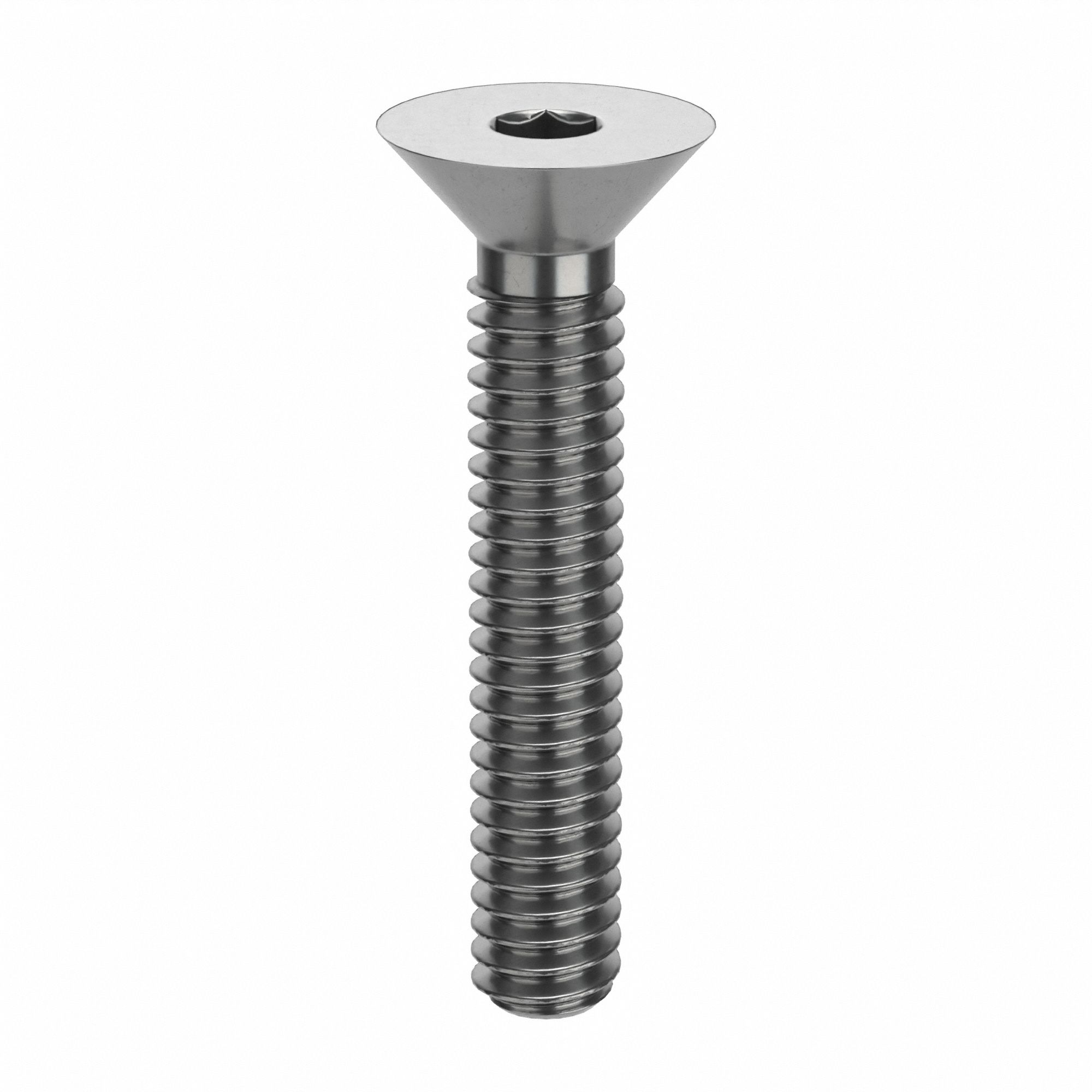 Socket Flat Head Screw: 1/4"-20 Thread Size, 1 1/2 in Lg, Flat, NL-19, Stainless Steel, 18-8, 50 PK