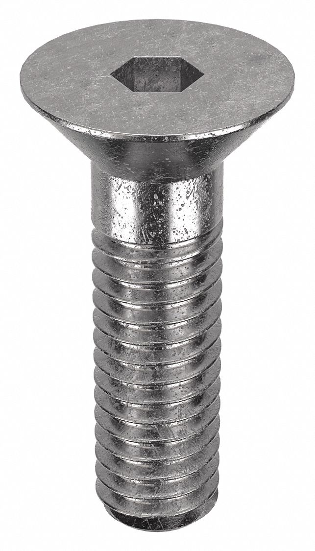 Socket Flat Head Screw: 5/16"-18 Thread Size, 1 in Lg, Flat, NL-19, Stainless Steel, 18-8, 25 PK