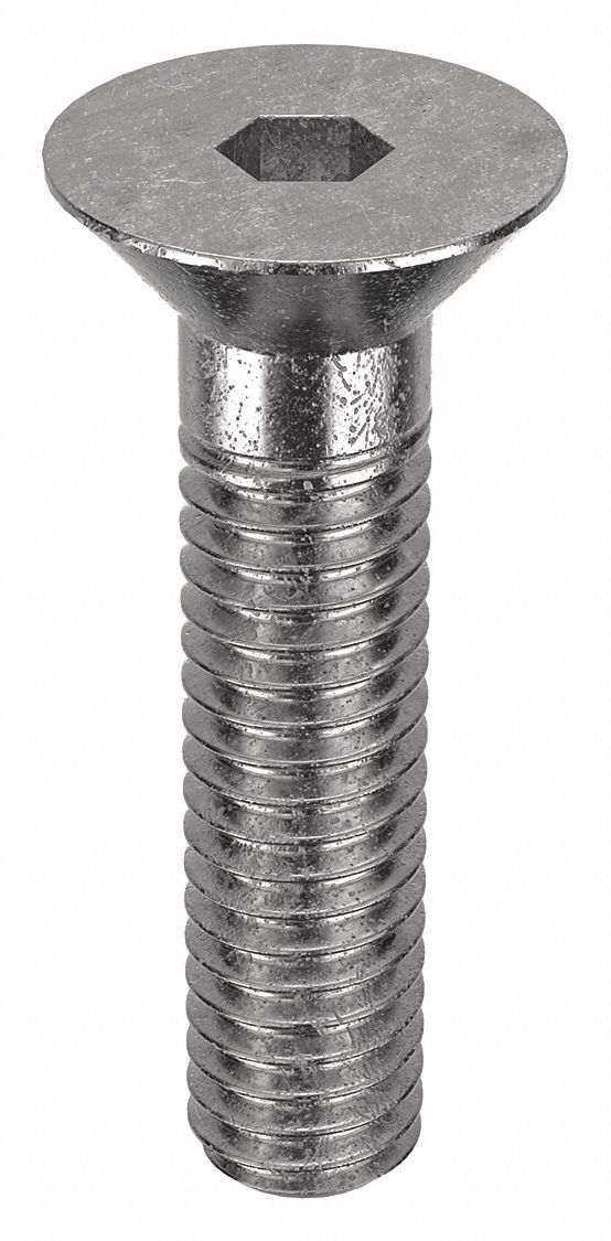 Socket Flat Head Screw: 5/16"-18 Thread Size, 1 1/4 in Lg, Flat, NL-19, Stainless Steel, 18-8, 25 PK