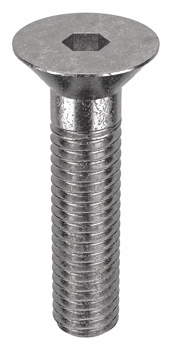 Socket Flat Head Screw: 3/8"-16 Thread Size, 1 1/2 in Lg, Flat, NL-19, Stainless Steel, 18-8, 10 PK