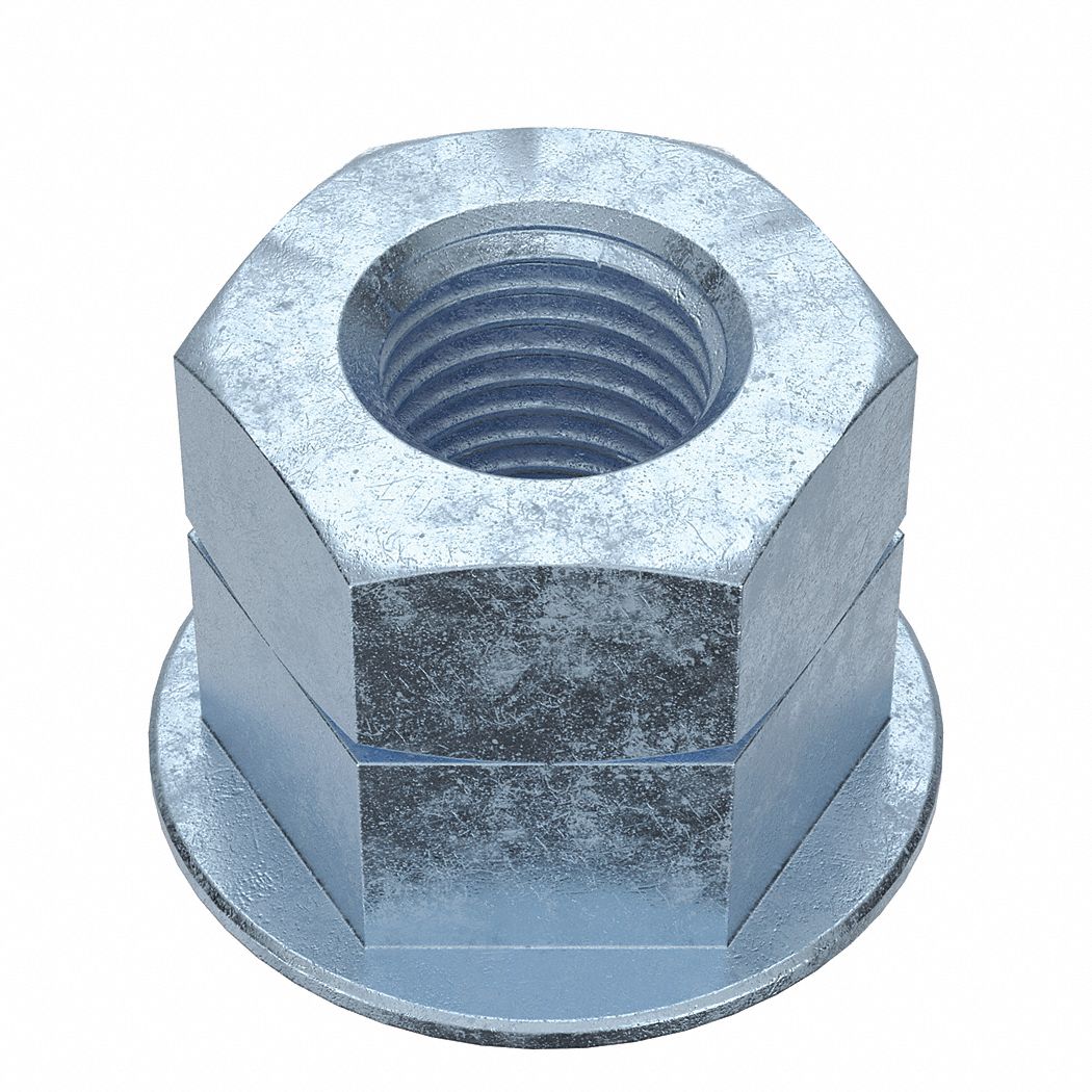 Lock Nut: 2-Piece Wedge, Std Hex, 7/16"-20 Thread Size, Steel, Grade 8, Zinc-Plated, 50 PK