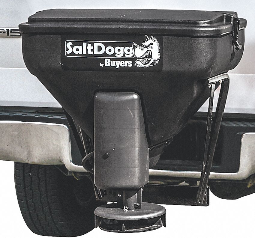 Tailgate Spreader: Bagged Salt/Ice Melt, 4 cu ft Capacity, 3 to 30 ft, 2 in Receiver Hitch