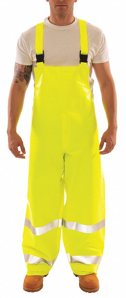 Arc Flash Hi-Visibility Bib Overall: 8.7 cal/sq cm ATPV, High-Visibility, 2, 28 in Inseam
