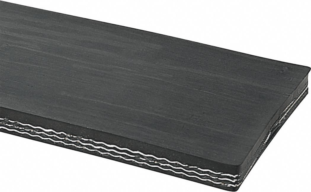 Oil-Resistant Multi-Ply Conveyor Belt: 8 in Belt Wd, 13/32 in Belt Thick, Cut to Lg (15 ft Min)