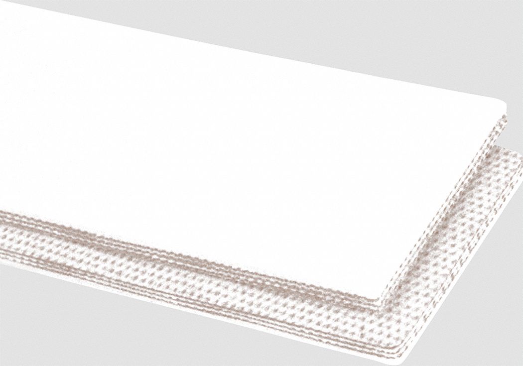 Food-Grade Multi-Ply Conveyor Belt: 10 in Belt Wd, 5/64 in Belt Thick, Cut to Lg (15 ft Min), White