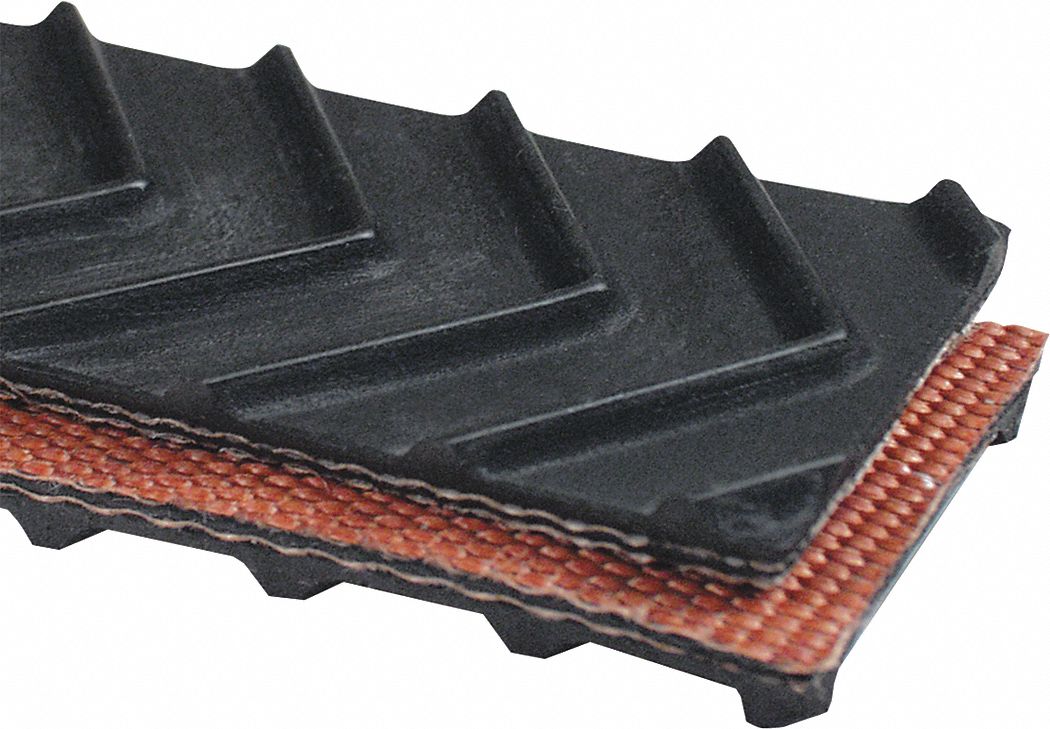Extreme-Temperature Multi-Ply Conveyor Belt: 10 in Belt Wd, 1/4 in Belt Thick, Cut to Lg (15 ft Min)