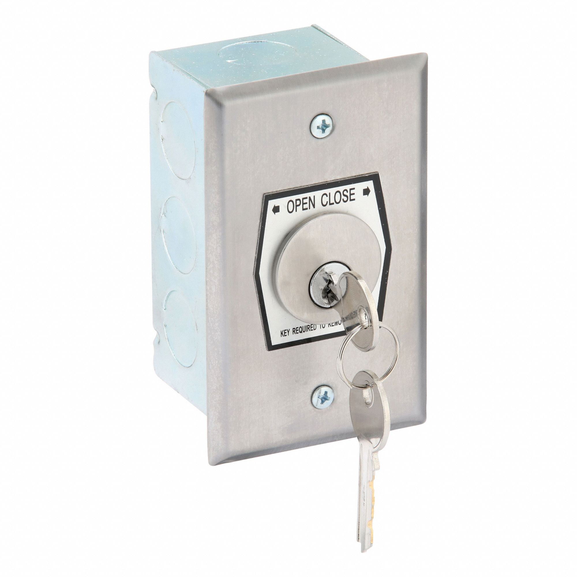 Keyswitch: Open-Close, Momentary Contacts, Indoor, Flush Mount