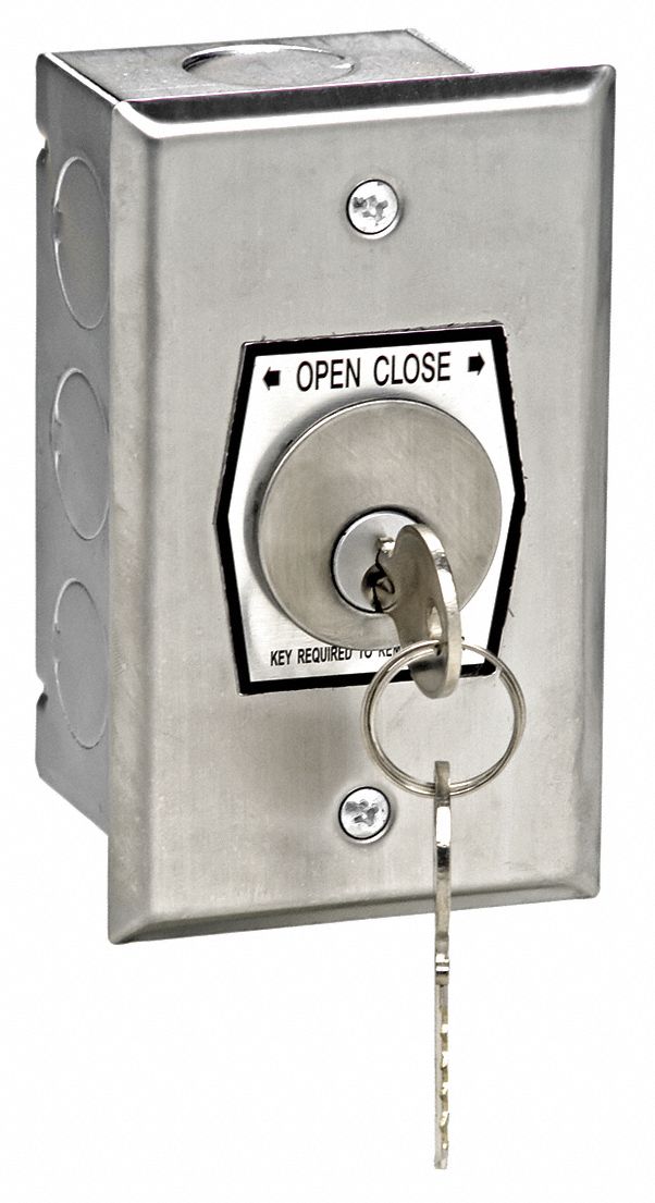 Keyswitch: Open-Close, Momentary Contacts, Outdoor, Flush Mount