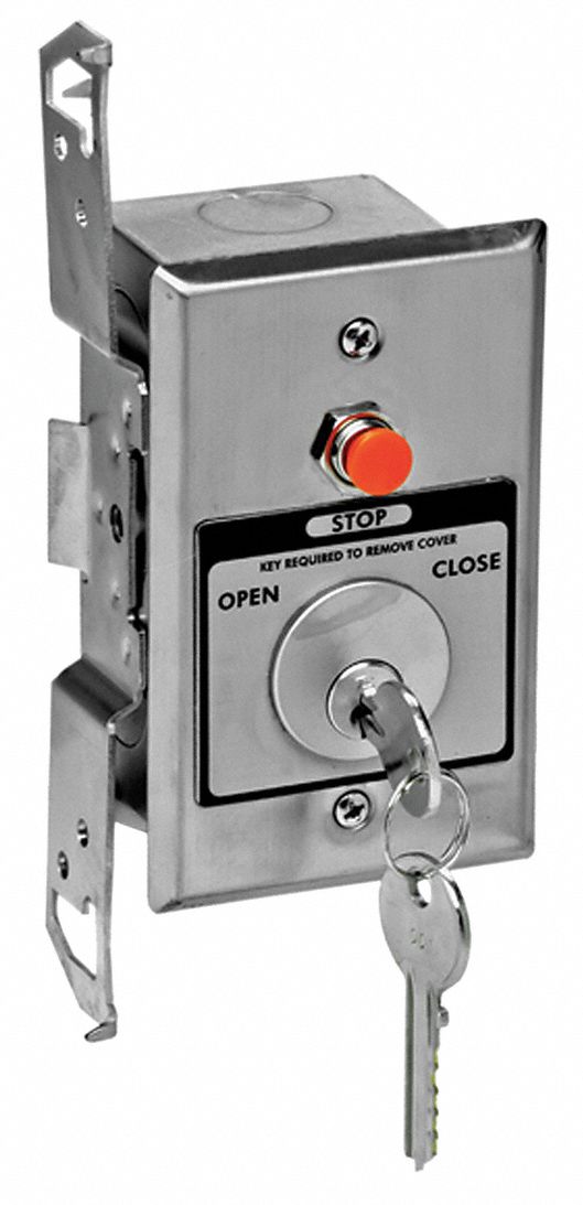 Keyswitch: Open-Close, Momentary Contacts, Indoor, Flush Mount