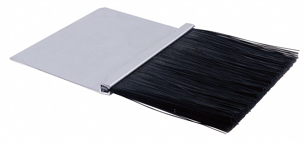 Brush Seal: Straight, Polypropylene, 3 in Brush Lg, 3 in Holder Lg