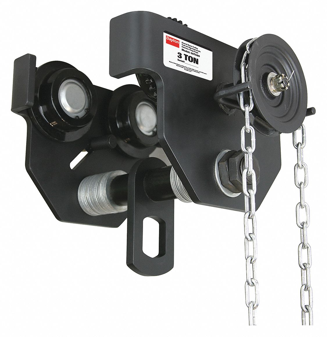 DAYTON, 6,000 lb Load Capacity, Fits 421/64 in Beam Ht, Geared Trolley 36T680OZ3GBT Grainger