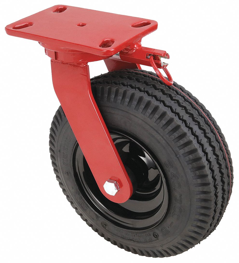 SWIVEL CASTER, PNEUMATIC, 10 IN DIAMETER
