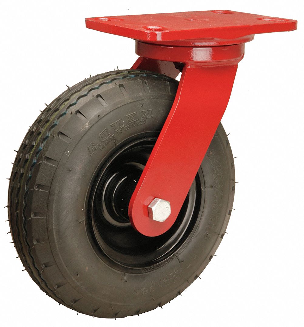 HAMILTON Plate Caster with Pneumatic Wheels 8 in Wheel Dia., 330 lb