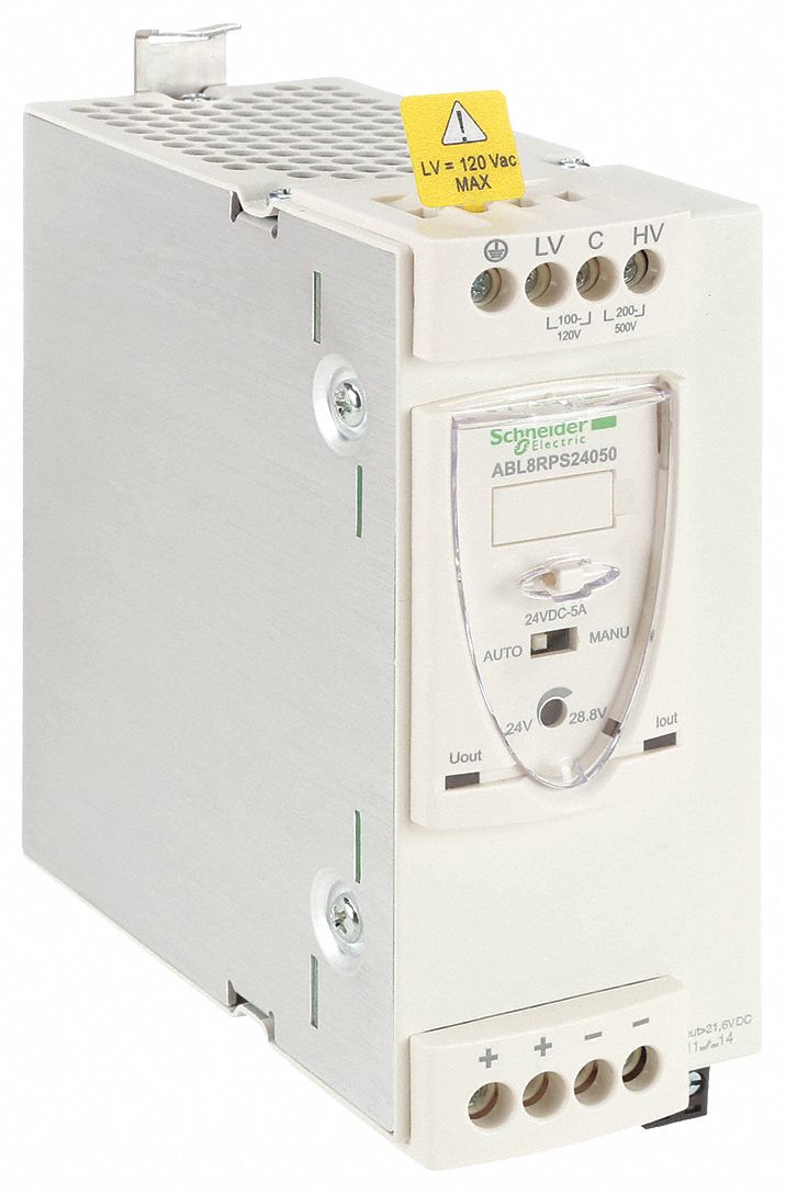 DC POWER SUPPLY, DIN RAIL, 120 W OUTPUT POWER-RATED, 5 A CURRENT OUTPUT