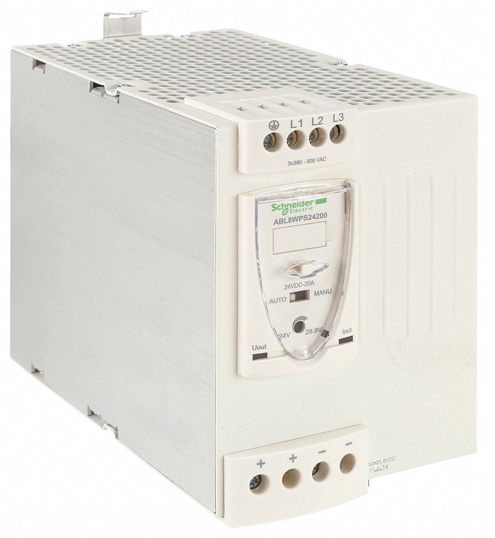 DC POWER SUPPLY, DIN RAIL, 480 W OUTPUT POWER-RATED, 20 A CURRENT OUTPUT