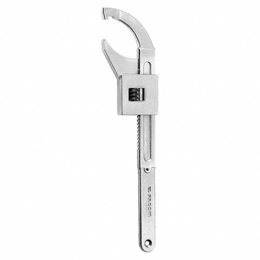 FACOM Hook Spanner Wrench: 30 mm to 200 mm, 14 1/2 in Overall Lg, 13/32 in  Hook Thick