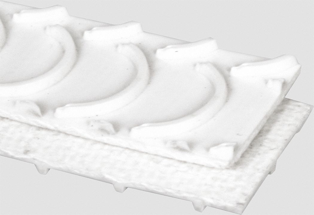 Food-Grade Multi-Ply Conveyor Belt: 10 in Belt Wd, 1/4 in Belt Thick, Cut to Lg (15 ft Min), White