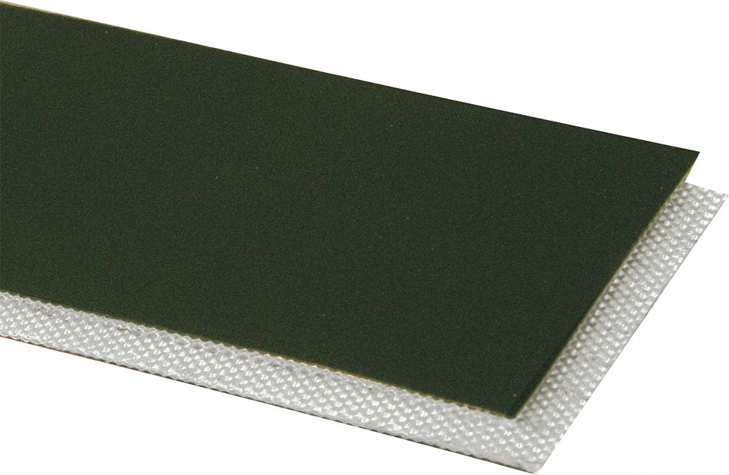 Heavy-Duty Multi-Ply Conveyor Belt: 10 in Belt Wd, 3/64 in Belt Thick, Cut to Lg (15 ft Min), Green