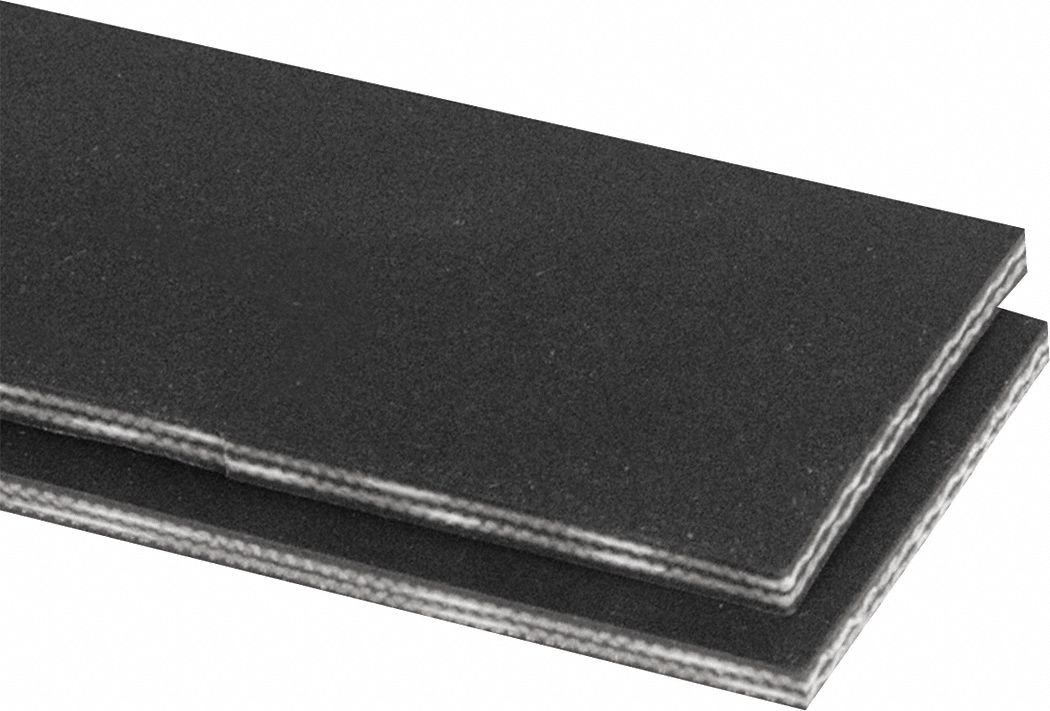 Oil-Resistant Multi-Ply Conveyor Belt: 8 in Belt Wd, 3/16 in Belt Thick, Cut to Lg (15 ft Min)