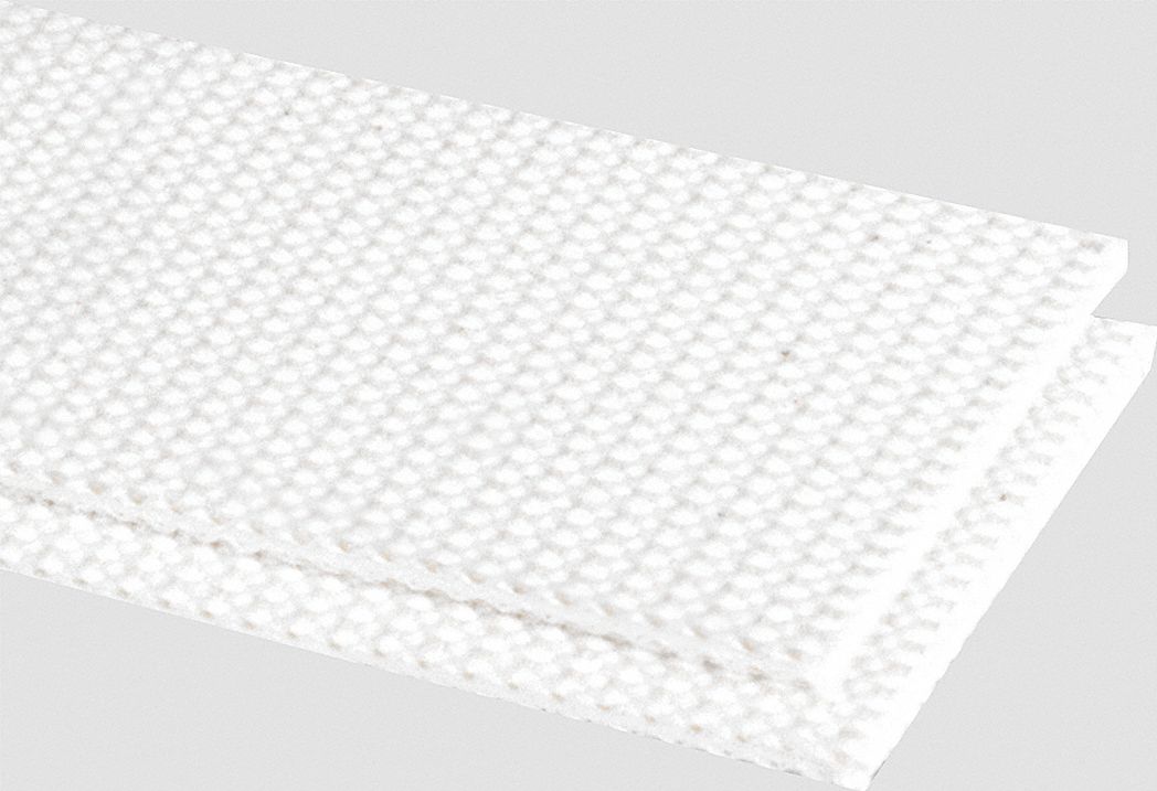 Food-Grade Multi-Ply Conveyor Belt: 10 in Belt Wd, 1/8 in Belt Thick, Cut to Lg (15 ft Min), White