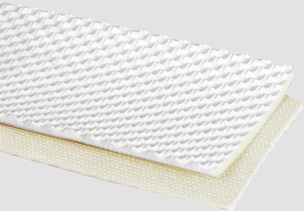 Food-Grade Multi-Ply Conveyor Belt: 10 in Belt Wd, 1/16 in Belt Thick, Cut to Lg (15 ft Min), White