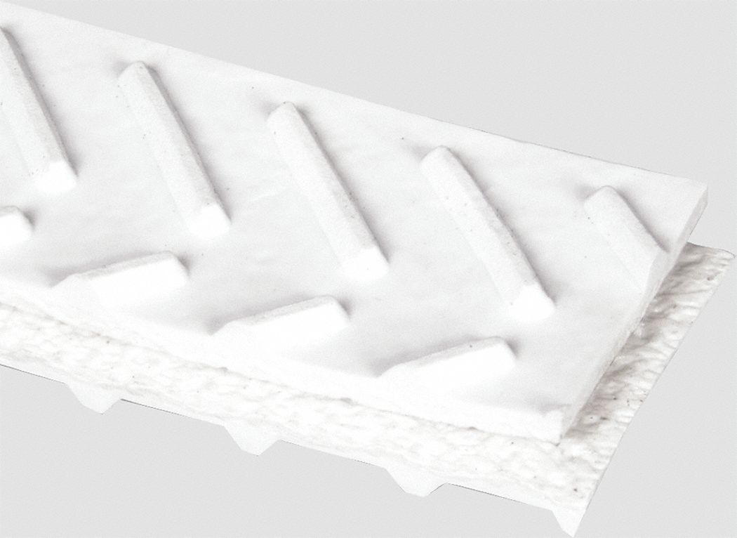 Food-Grade Multi-Ply Conveyor Belt: 10 in Belt Wd, 1/4 in Belt Thick, Cut to Lg (15 ft Min), White