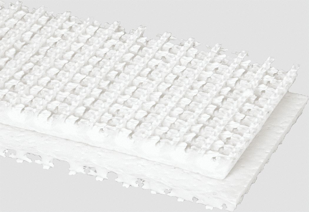 Food-Grade Multi-Ply Conveyor Belt: 10 in Belt Wd, 1/4 in Belt Thick, Cut to Lg (15 ft Min), White