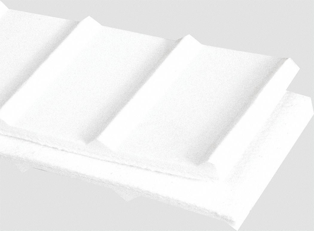 Food-Grade Multi-Ply Conveyor Belt: 10 in Belt Wd, 1/4 in Belt Thick, Cut to Lg (15 ft Min), White