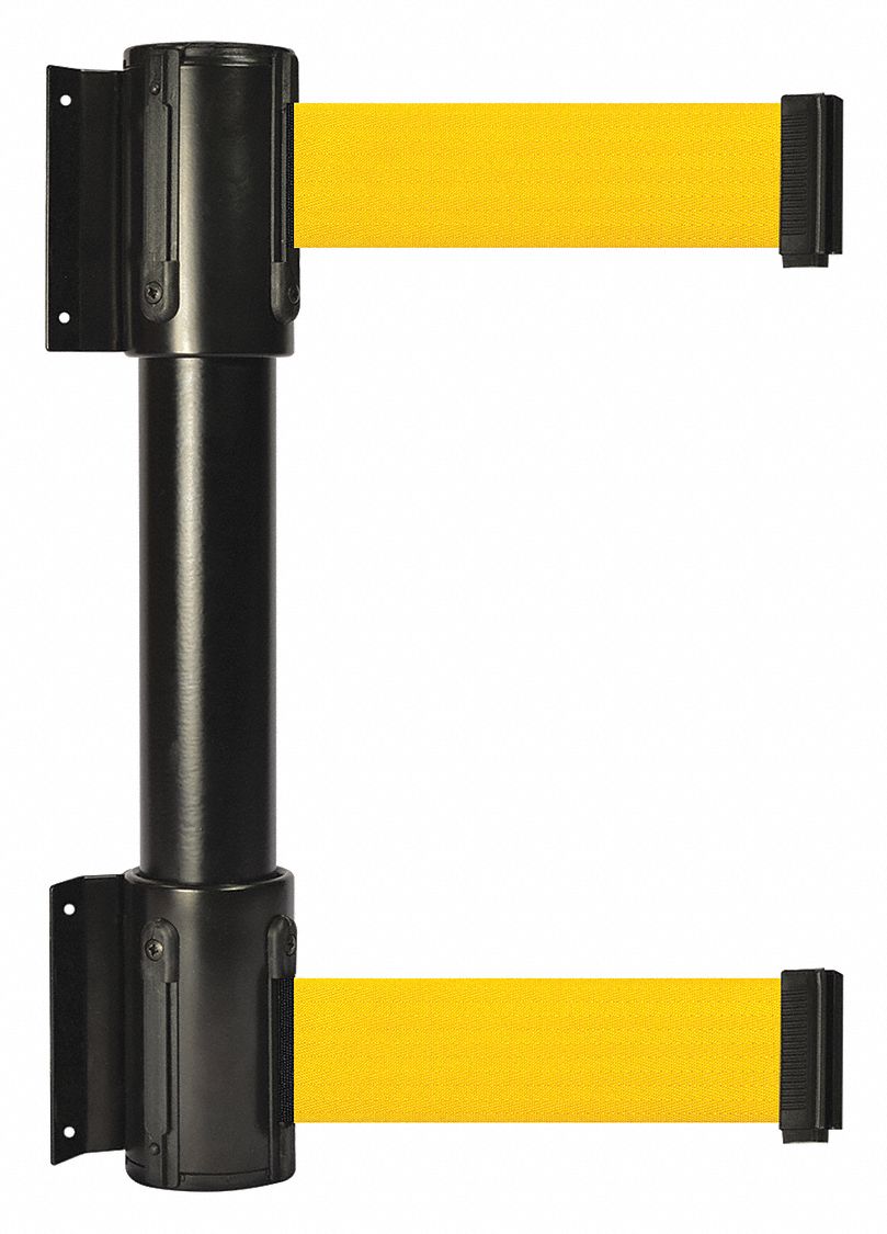 Belt Barrier, 13 ft, Yellow, Black