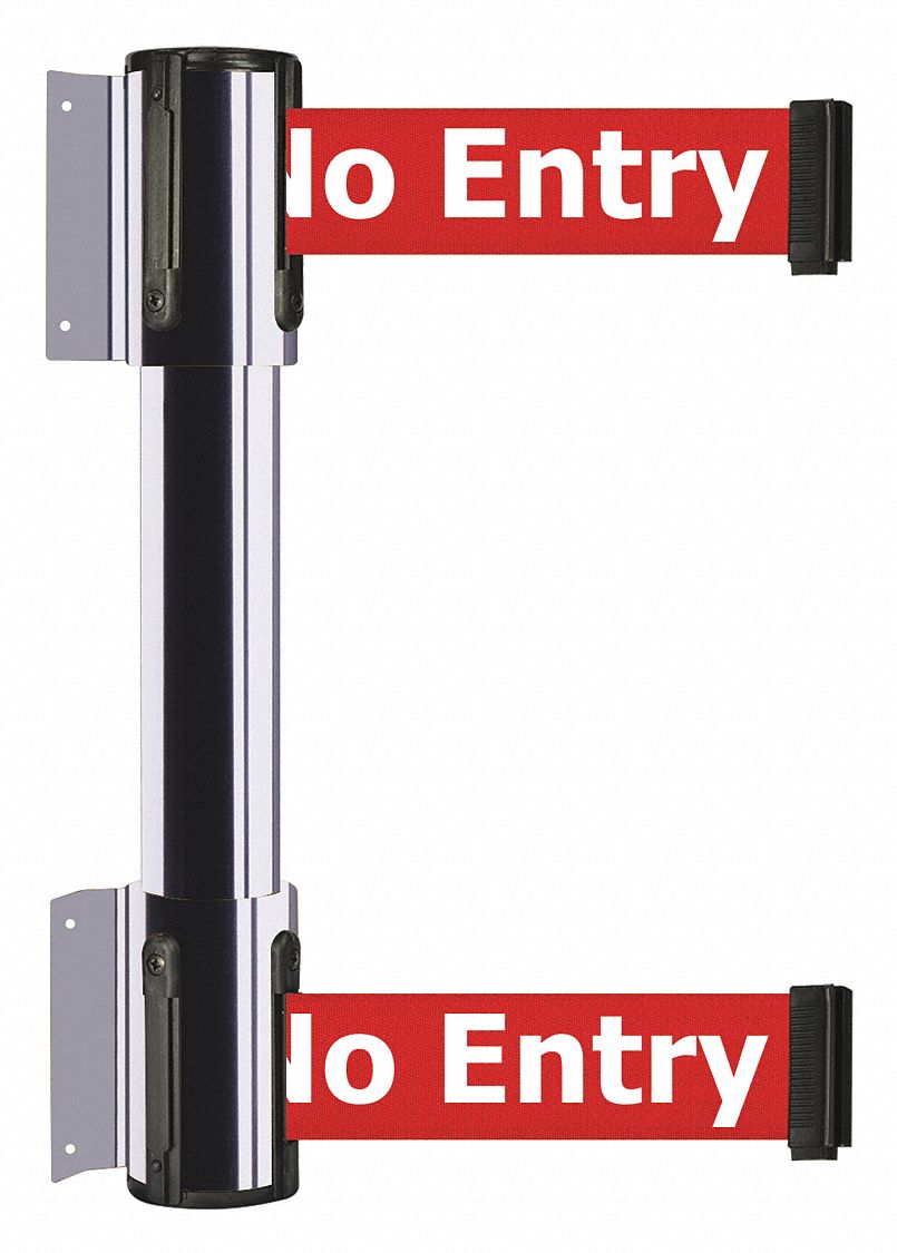 Belt Barrier, No Entry, Polished Chrome