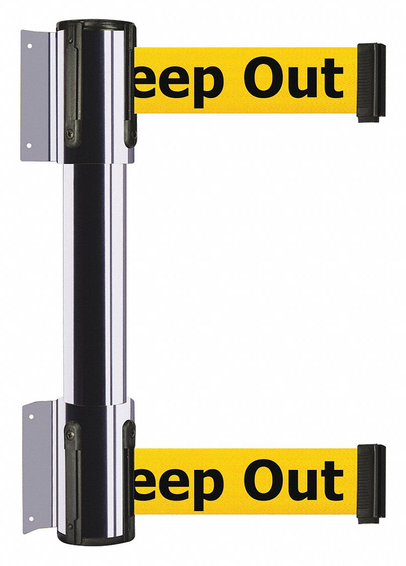 Belt Barrier, Danger - Keep Out, Chrome