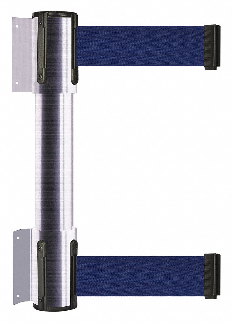 Belt Barrier, Blue, Satin Chrome