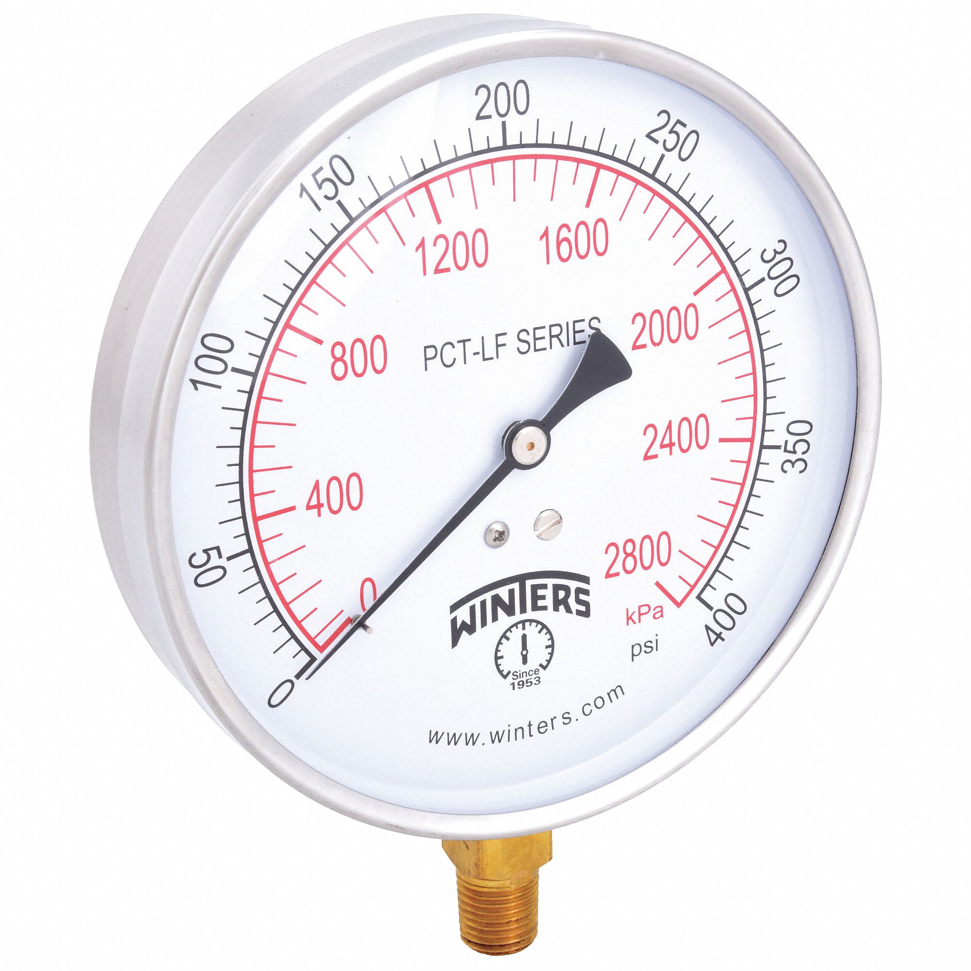 Gauge, Pressure, 4-1/2in., 0 to 400 psi