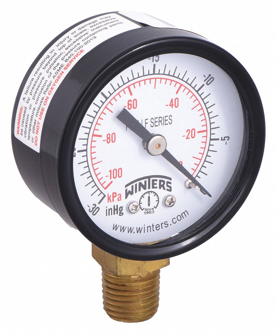GAUGE,PRESSURE,2IN.,30IN. HG VAC TO 0