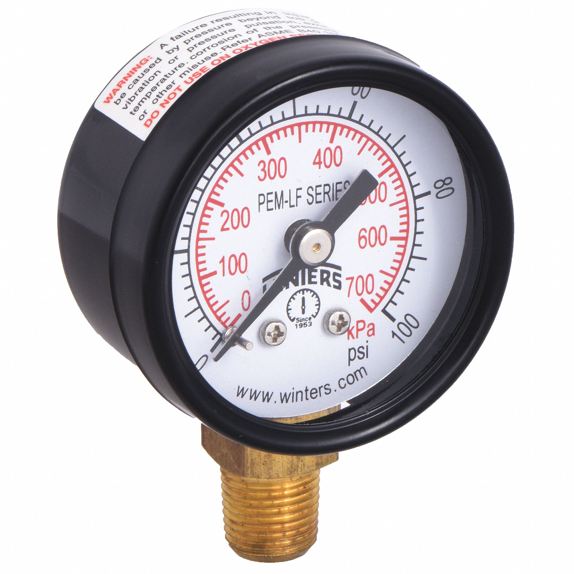MANOMETRE,1-1/2 PO,0-100 LB/PO2