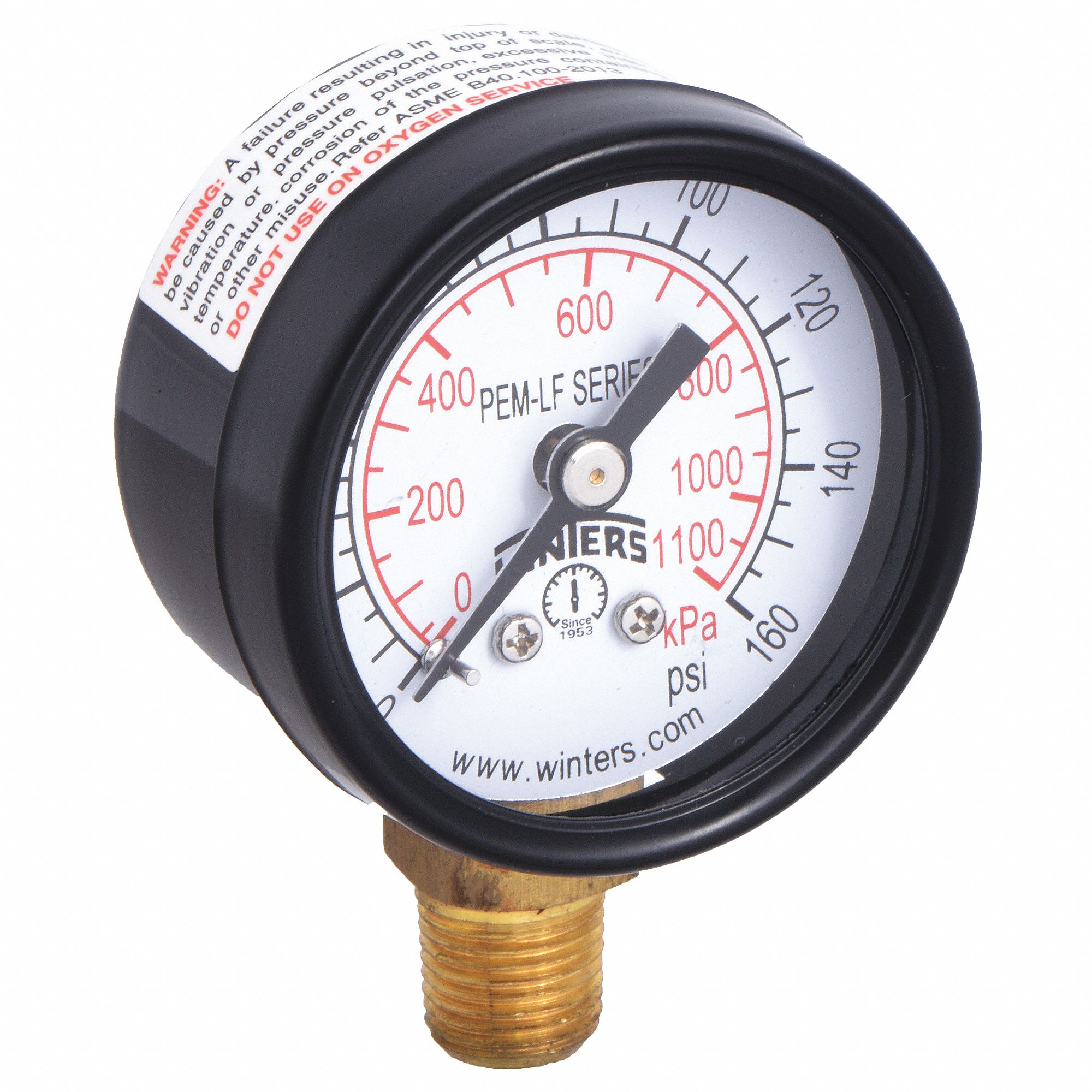 GAUGE,PRESSURE,1-1/2IN.,0 TO 160 PSI