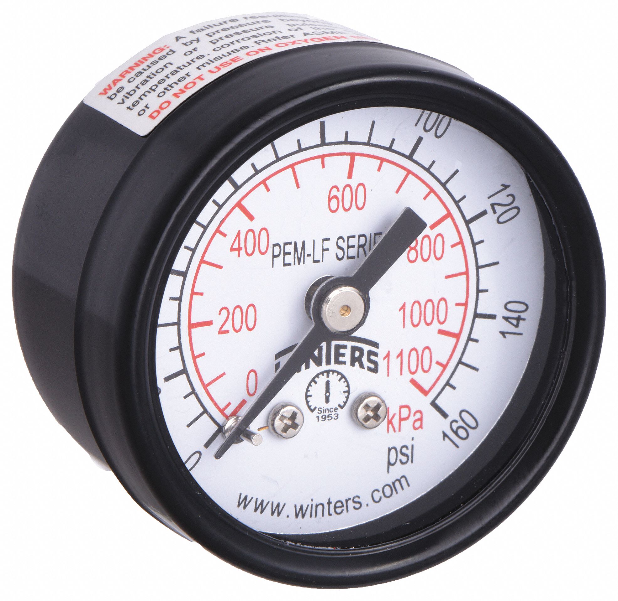 Gauge, Pressure, 1-1/2in., 0 to 160 psi
