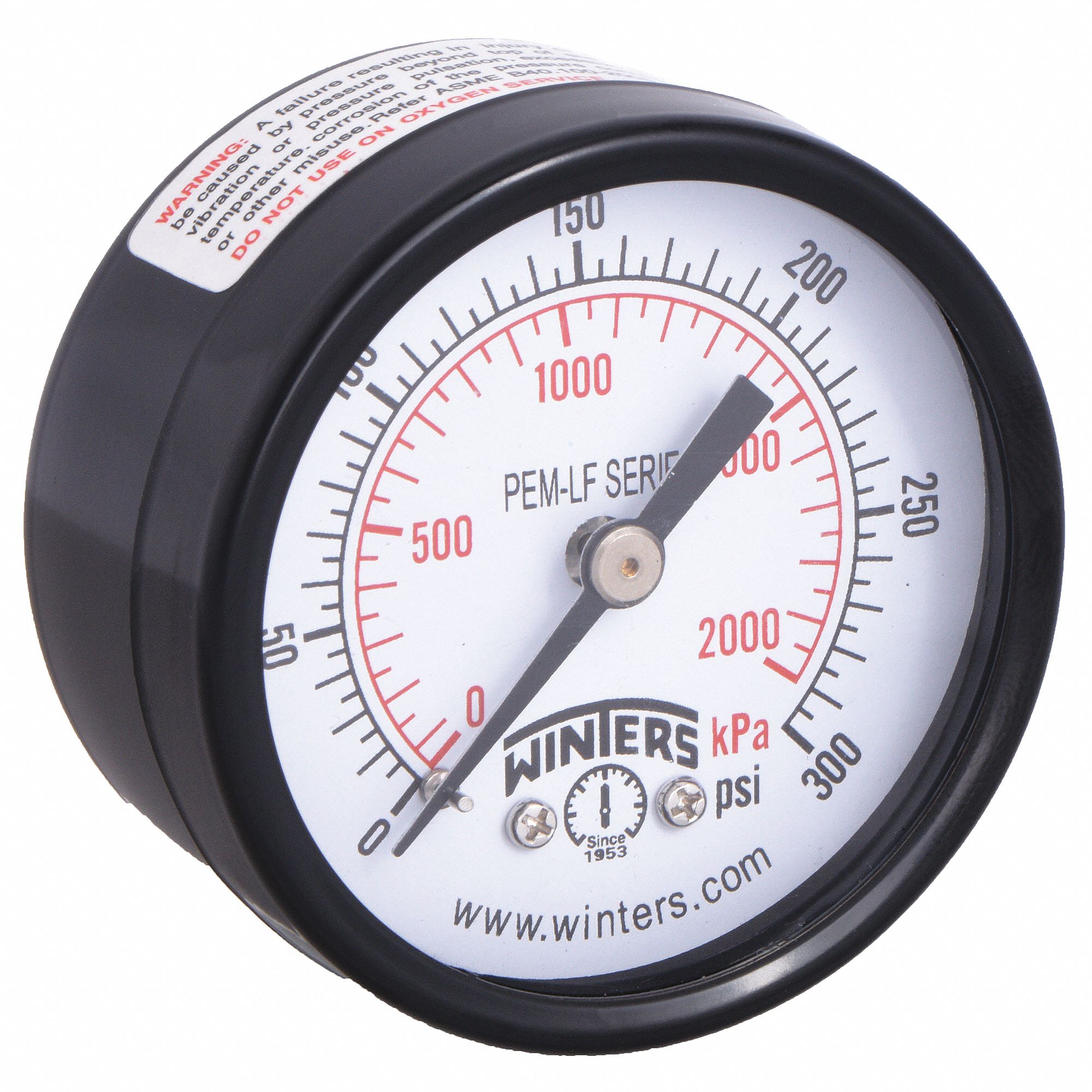 Gauge, Pressure, 2in., 0 to 300 psi