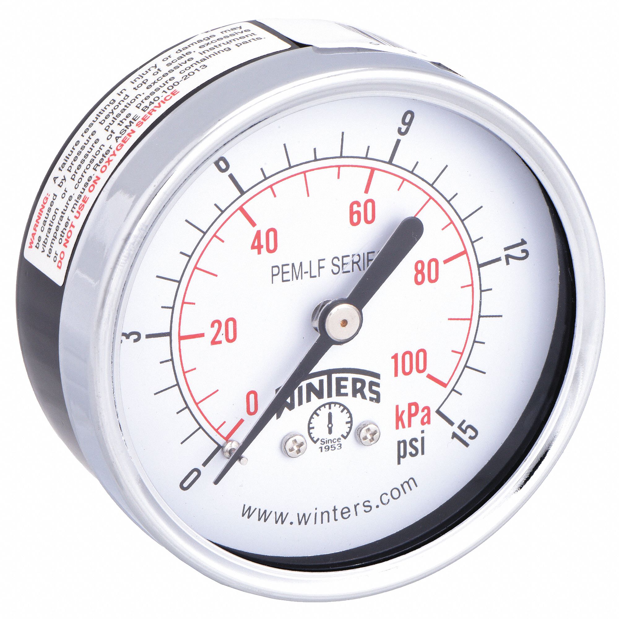 GAUGE,PRESSURE,2-1/2IN.,0 TO 15 PSI