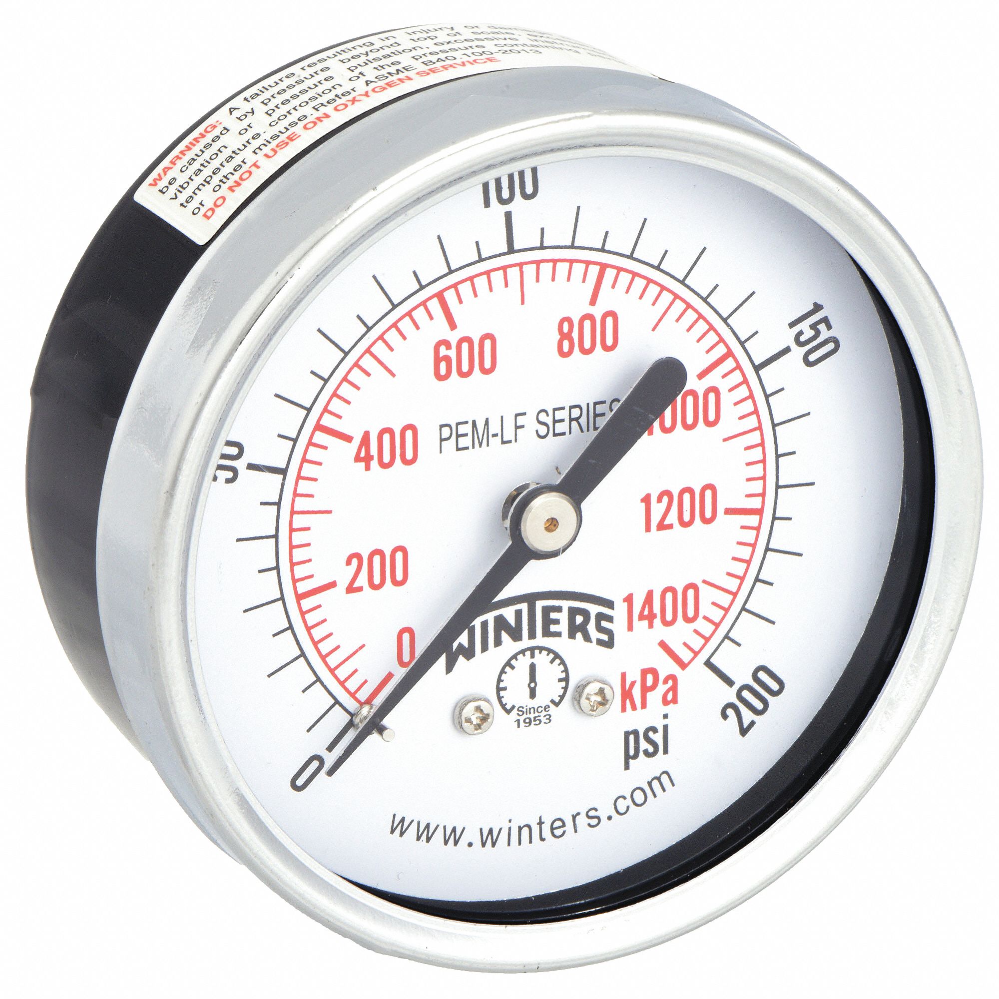 GAUGE,PRESSURE,2-1/2IN.,0 TO 200 PSI