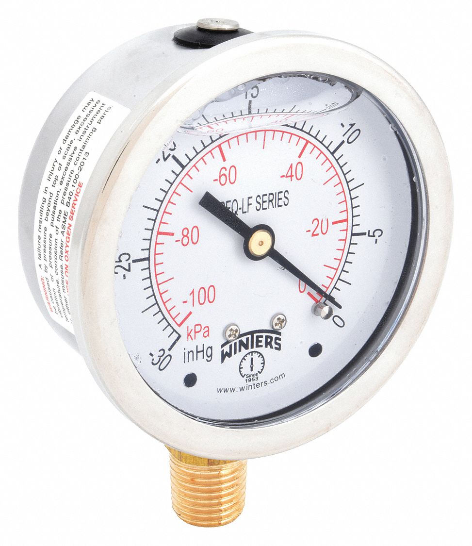 LEAD-FREE VACUUM GAUGE,FULL SCALE