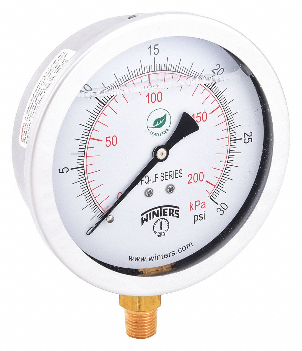 LEAD-FREE PRESSURE GAUGE,FULL SCALE